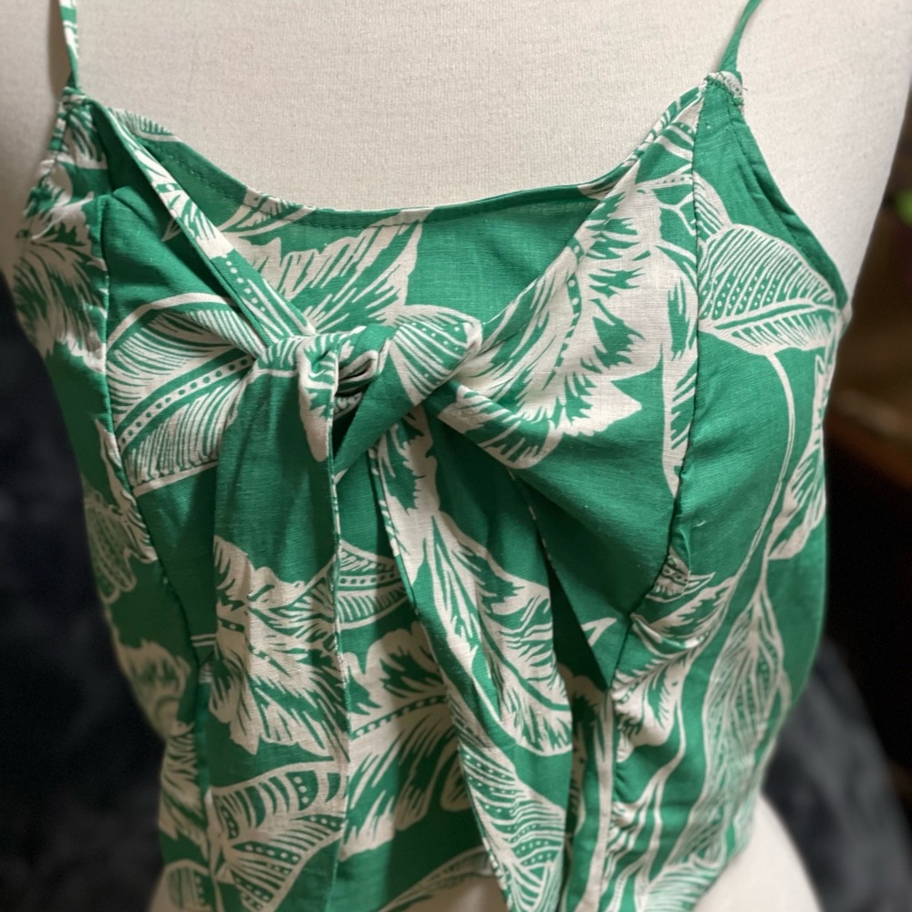 Rachel Zoe Green Camisole with Tie Front and Spaghetti Straps